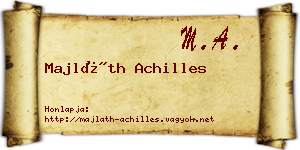 Majláth Achilles névjegykártya